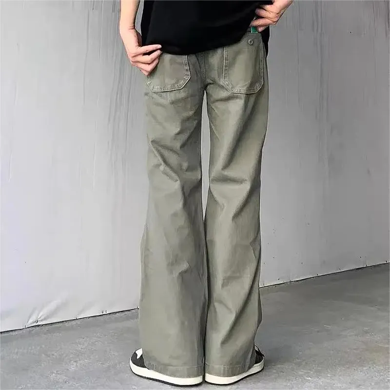 Peaches Peaches Cargo Pants Unisex Gray Green-5