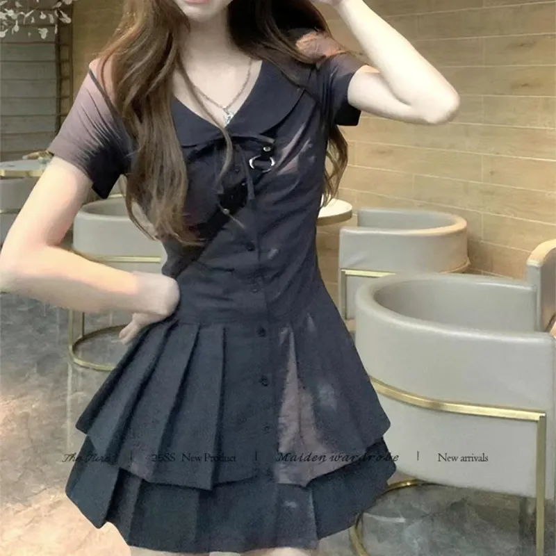 KUNZHUDAXIANG Short Sleeved Dress Women's-6