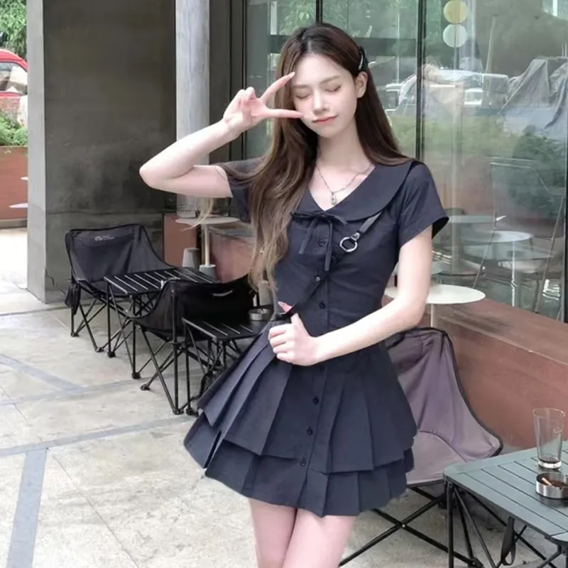 KUNZHUDAXIANG Short Sleeved Dress Women's-5