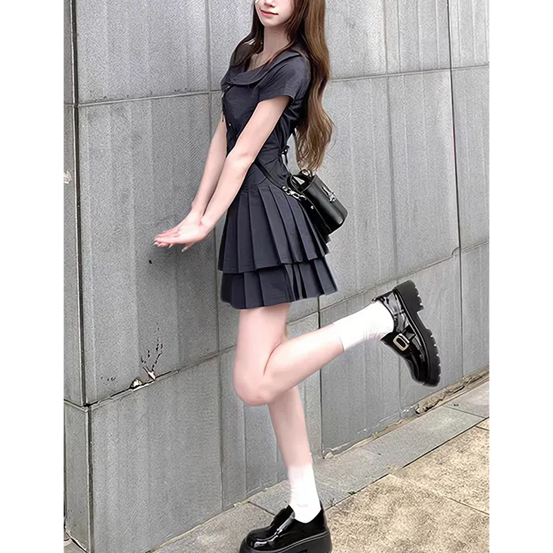 KUNZHUDAXIANG Short Sleeved Dress Women's-8