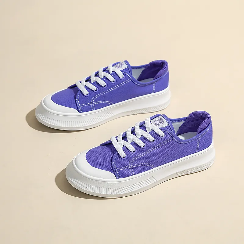 Fawn Miri Canvas Shoes Women's Low Top White/Black/Purple Blue-14