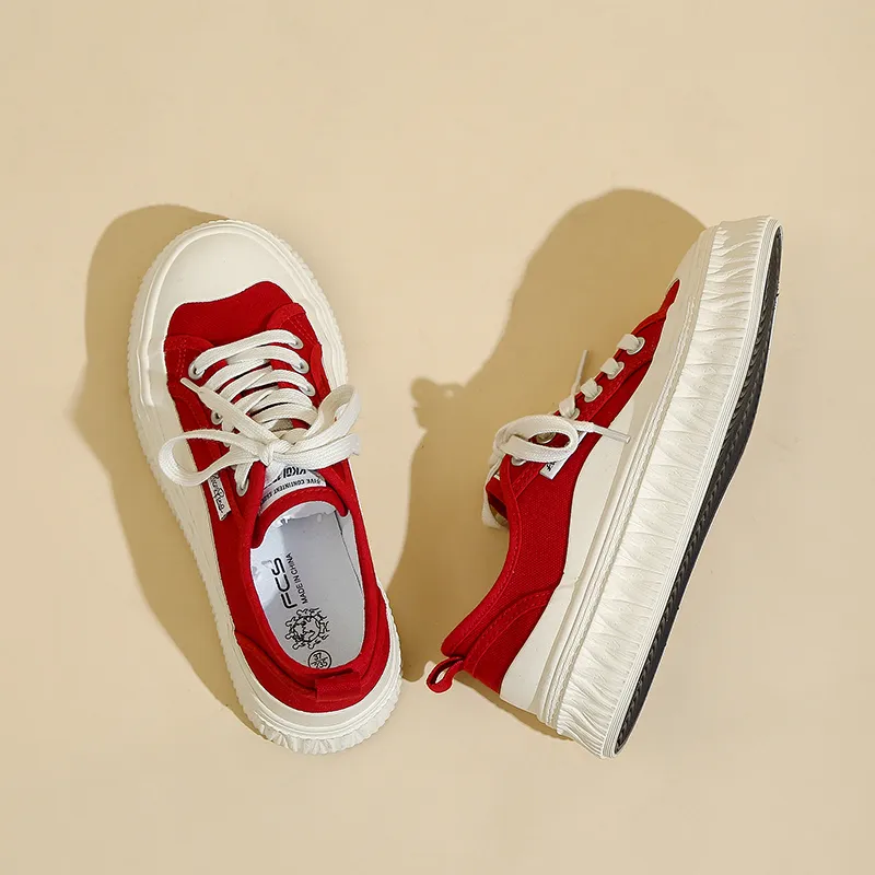 Fawn Miri Canvas Shoes Women's Low Top White/Black/Red/Burgundy/Fluorescent-14