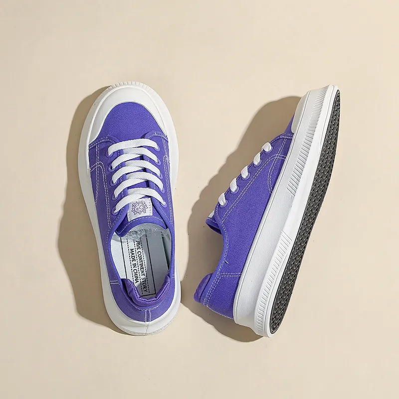 Fawn Miri Canvas Shoes Women's Low Top White/Black/Purple Blue-12