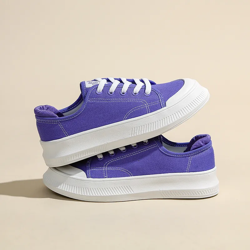 Fawn Miri Canvas Shoes Women's Low Top White/Black/Purple Blue-13