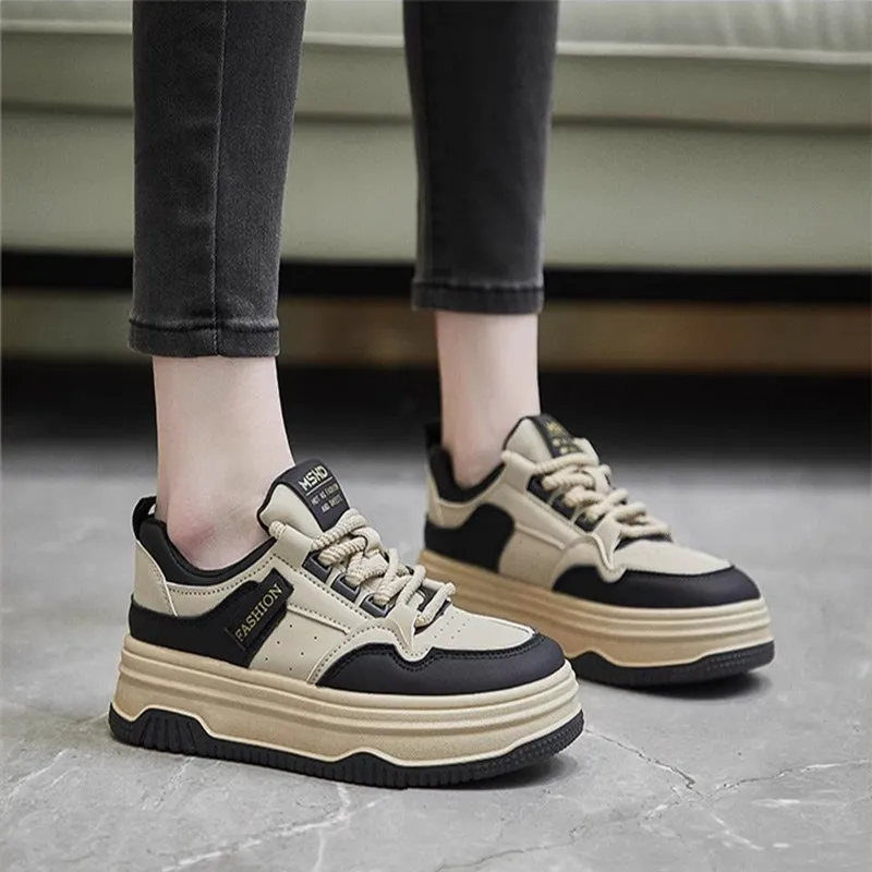 Fawn Miri Anti-Slip And Wear-Resistant Lightweight Height Increasing Low-Top Casual Shoes Women's-3