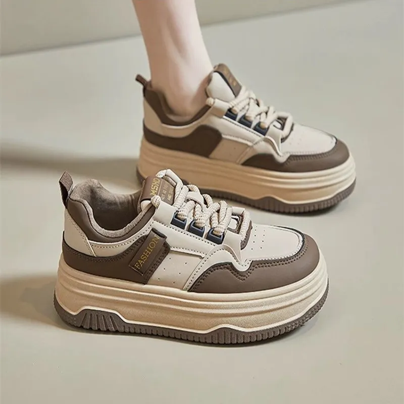 Fawn Miri Anti-Slip And Wear-Resistant Lightweight Height Increasing Low-Top Casual Shoes Women's-5
