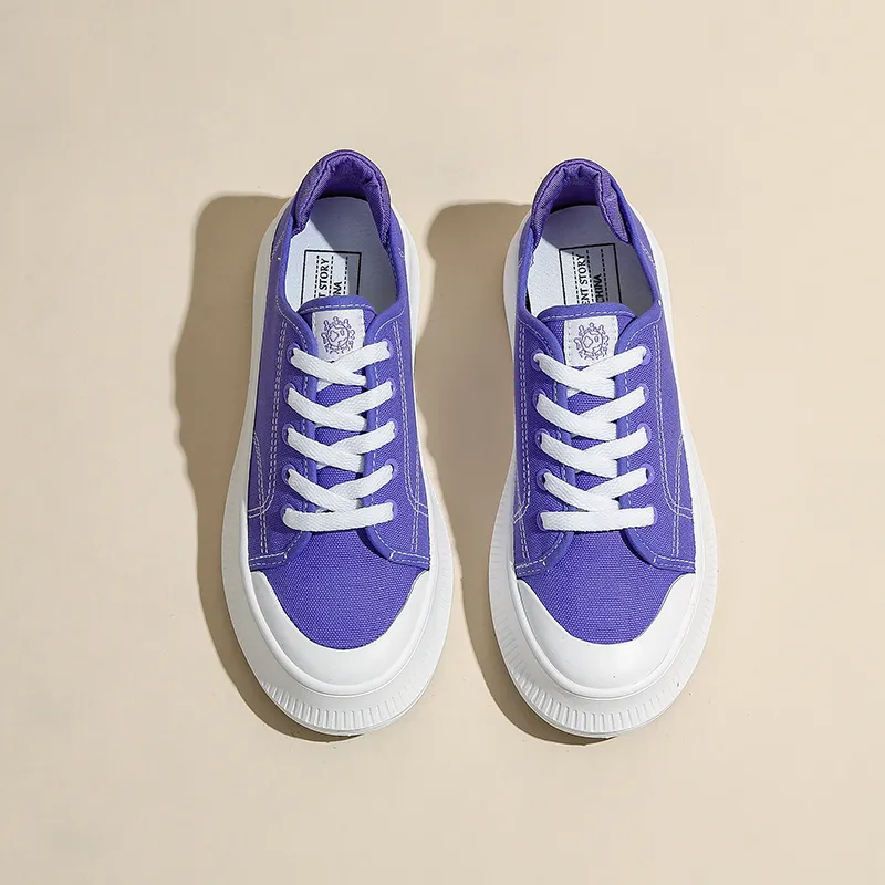 Fawn Miri Canvas Shoes Women's Low Top White/Black/Purple Blue-11