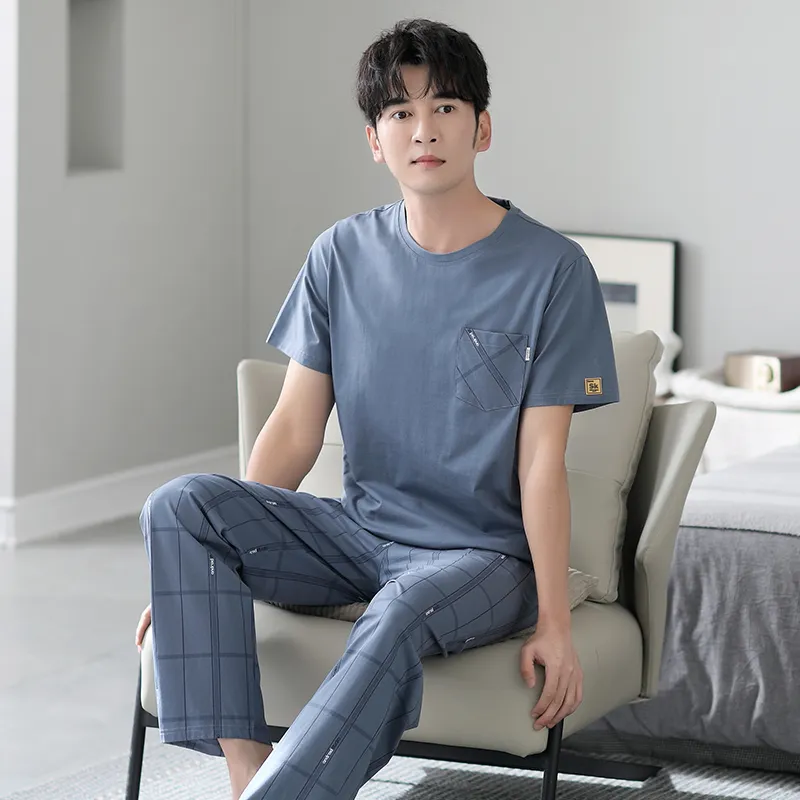 Follow The United States Pajama Set Men's Pale Blue-1
