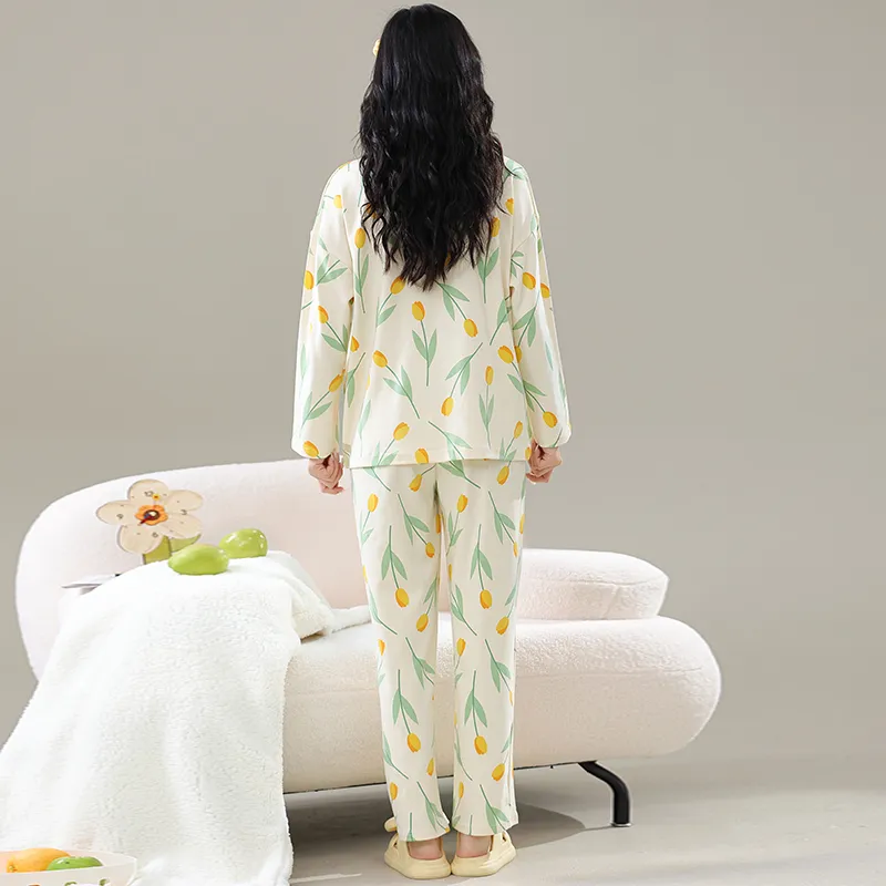 Follow The United States Pajama Set Women's Light Yellow-1