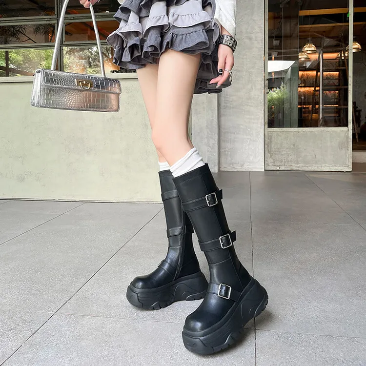 BalletCat Knee-high Boots 8CM Women's Black-1