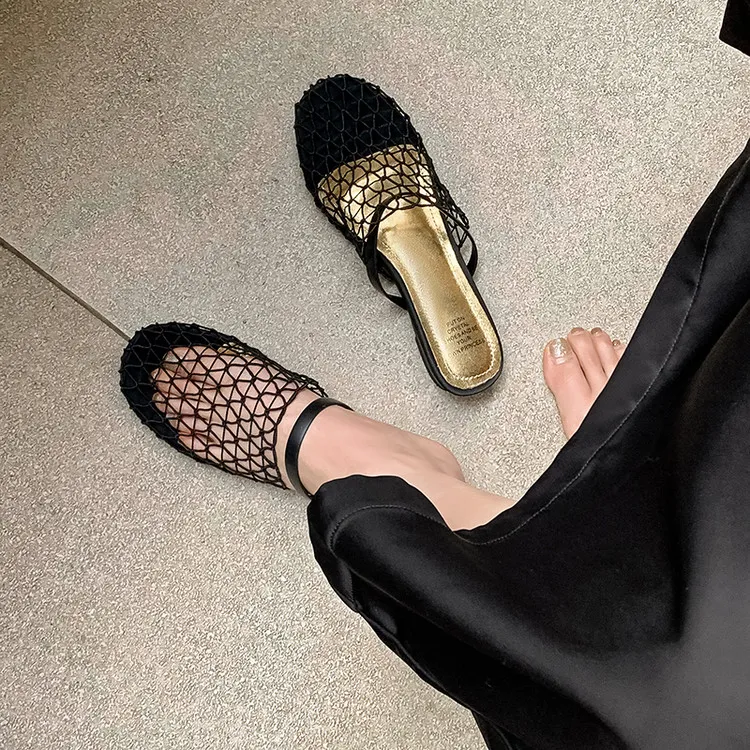 BalletCat Rubber Sole Abrasion Resistant Closed Toe Slippers Women's Black-4