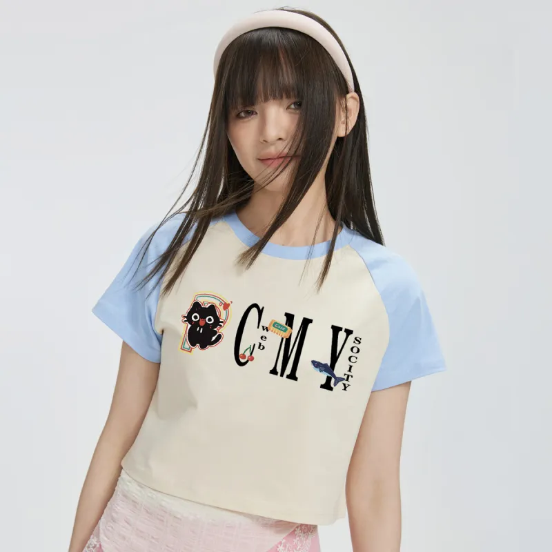 PCMY Raglan Sleeve T Shirt Women's-5