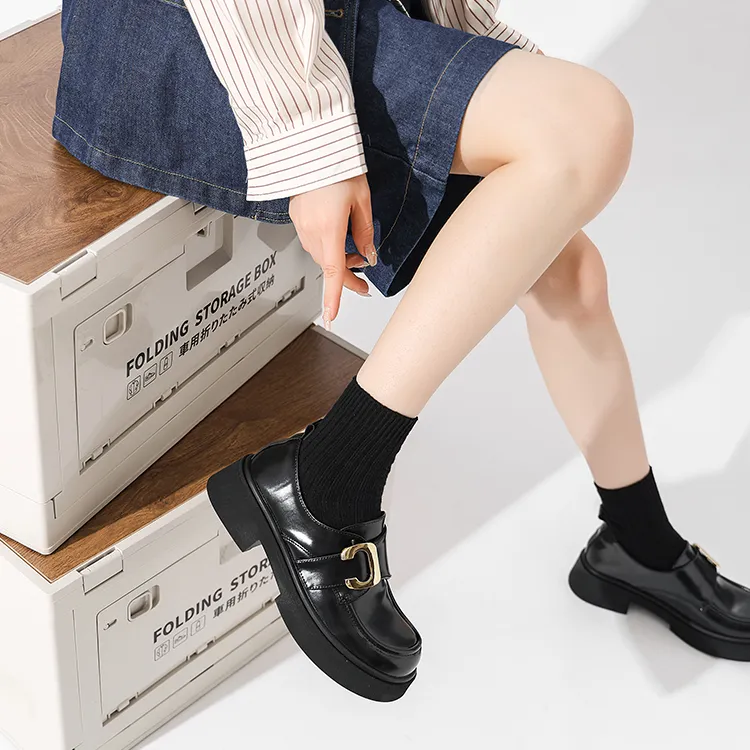 Old Meow British Style Loafers 5cm Women's-4