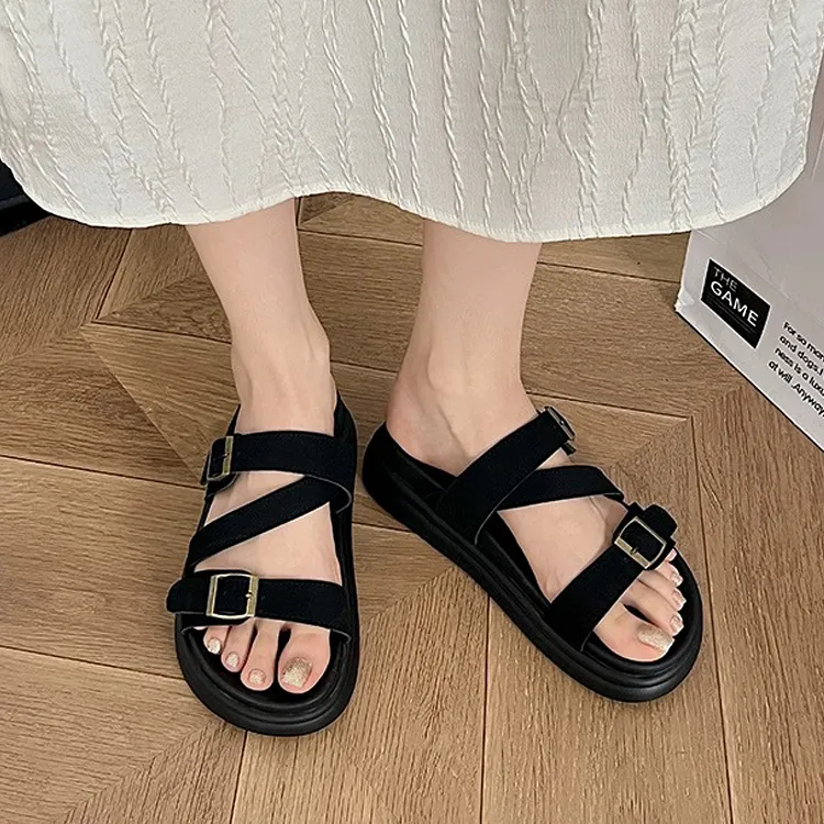 Old Meow Flat Buckle For External Wear Slide Slippers 4.7cm Women's-6