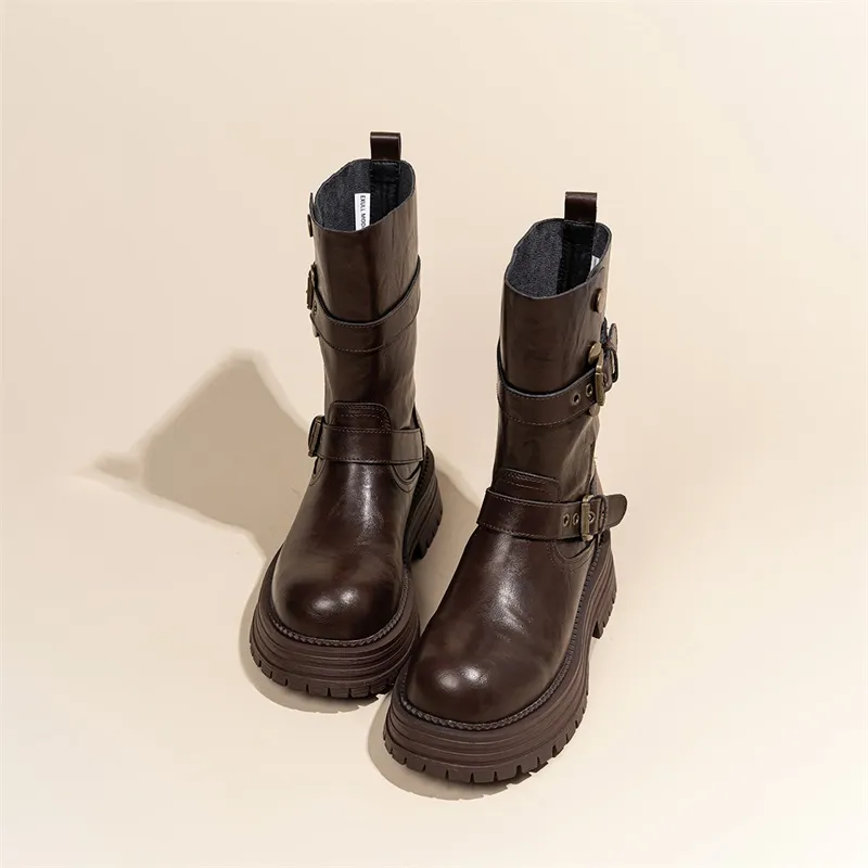 EXULL Q Ankle Boots Women's Brown-4