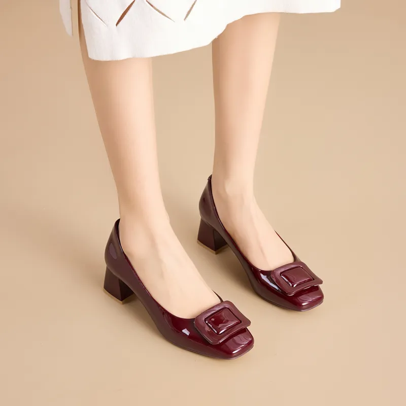 EXULL Q Chunky Heel High Heels 5CM Women's-13