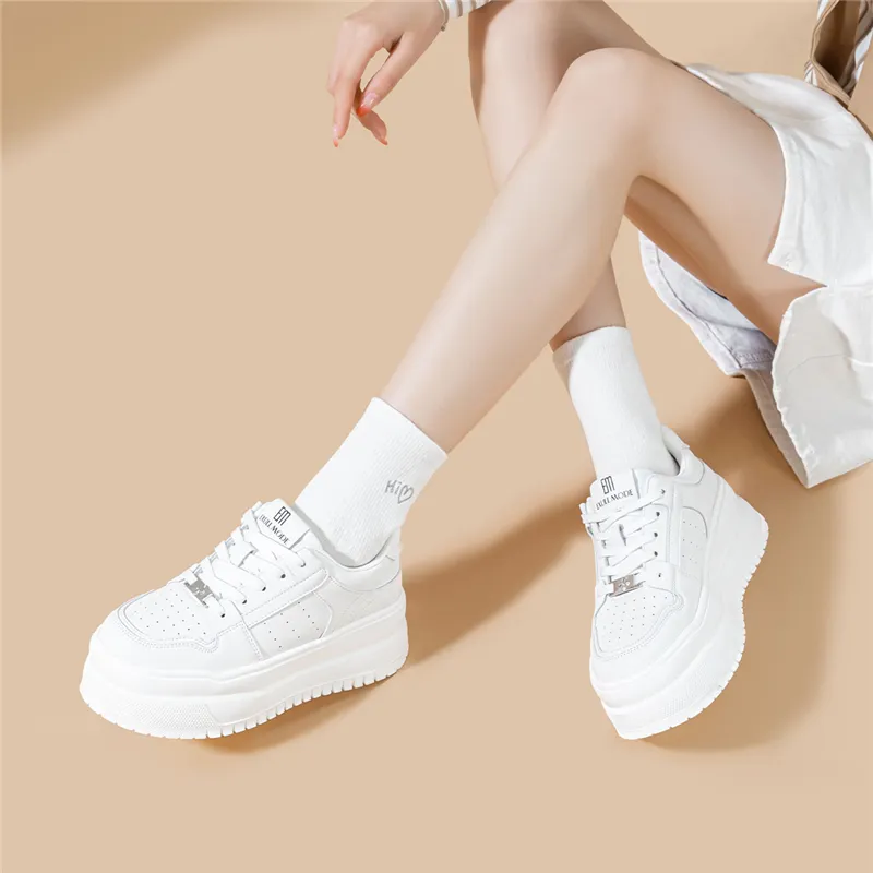 EXULL Q Height Increasing Abrasion Resistant Lightweight Slip Resistant Low Top Skateboard Shoes Women's Ecru-6