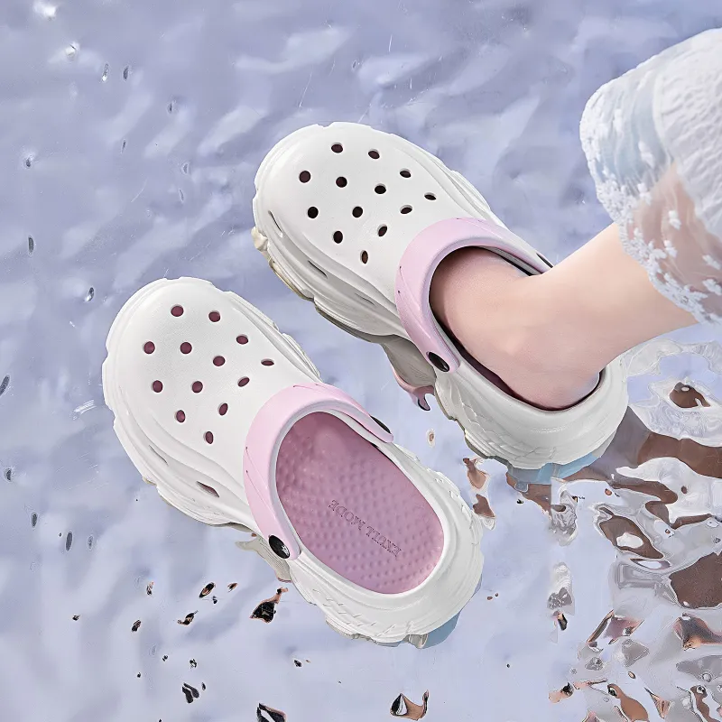 EXULL Q Clogs Women's White Pink-7