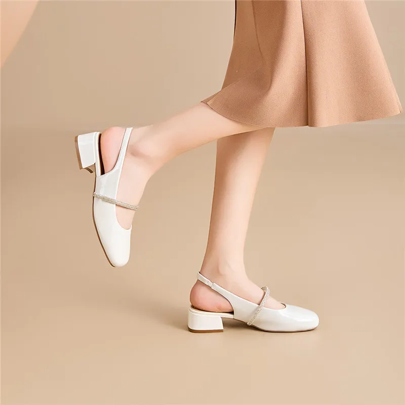 EXULL Q Block Heel High Heels 3.5CM Women's-6