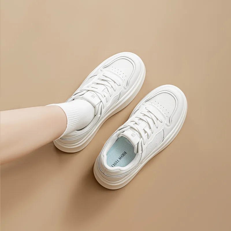 EXULL Q Coverage, Impact Resistance, Lightweight, Height Increasing Low Top Skateboard Shoes Women's Ecru-4