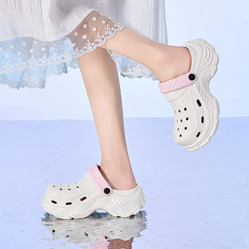 EXULL Q Clogs Women's White Pink-2