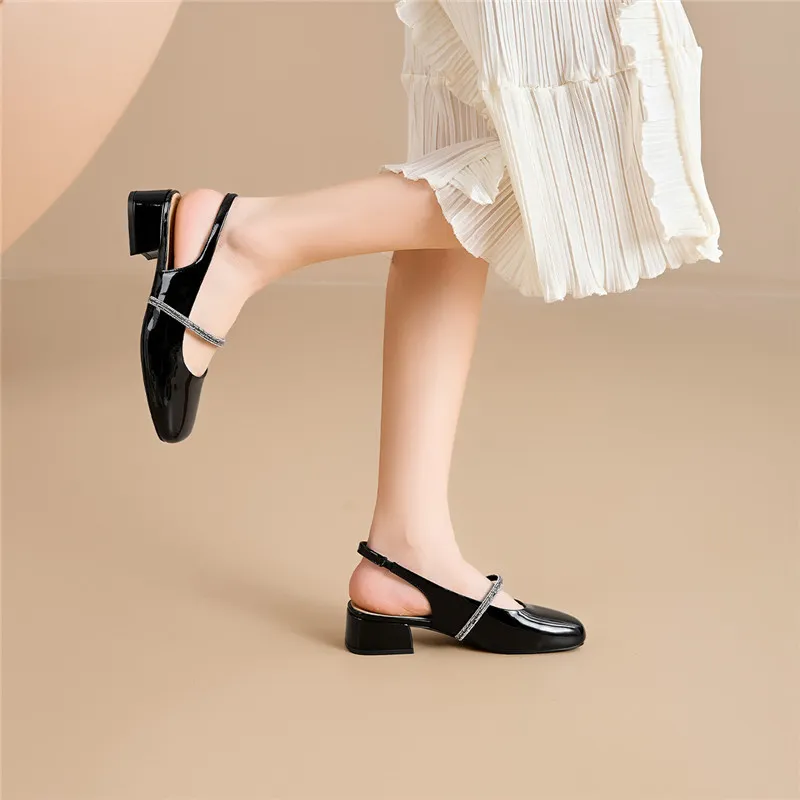 EXULL Q Block Heel High Heels 3.5CM Women's-13