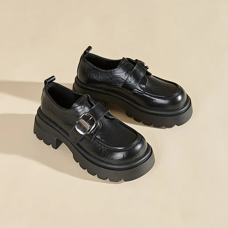 EXULL Q Loafers 6cm Women's Black-2