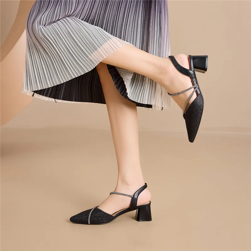 EXULL Q Block Heel High Heels 5CM Women's-5