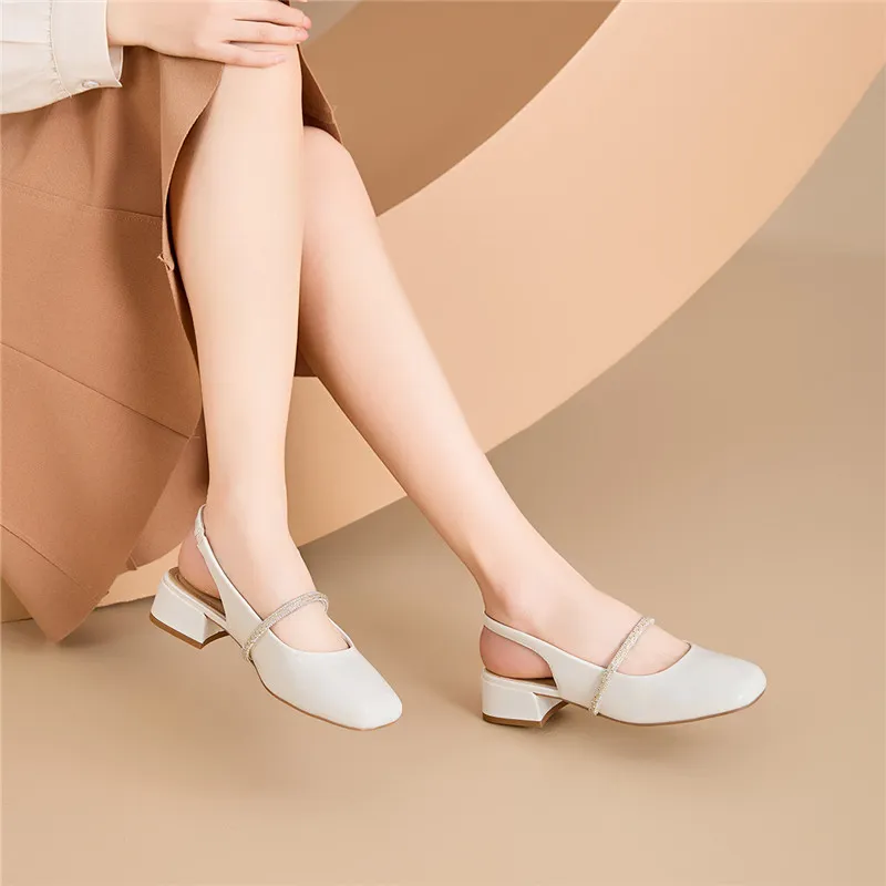 EXULL Q Block Heel High Heels 3.5CM Women's-5