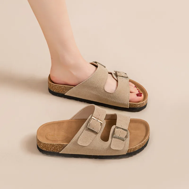 EXULL Q Abrasion Resistant Slide Slippers Women's Khaki-6