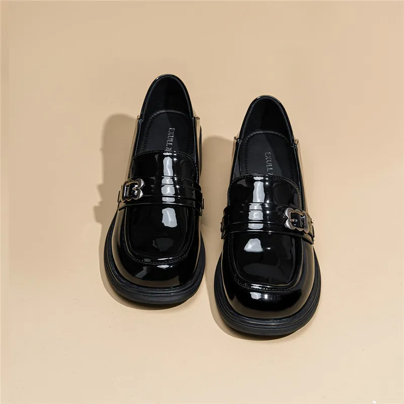 EXULL Q Loafers 5CM Women's Black-2