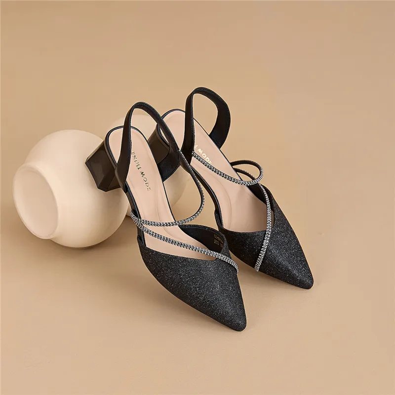 EXULL Q Block Heel High Heels 5CM Women's-2