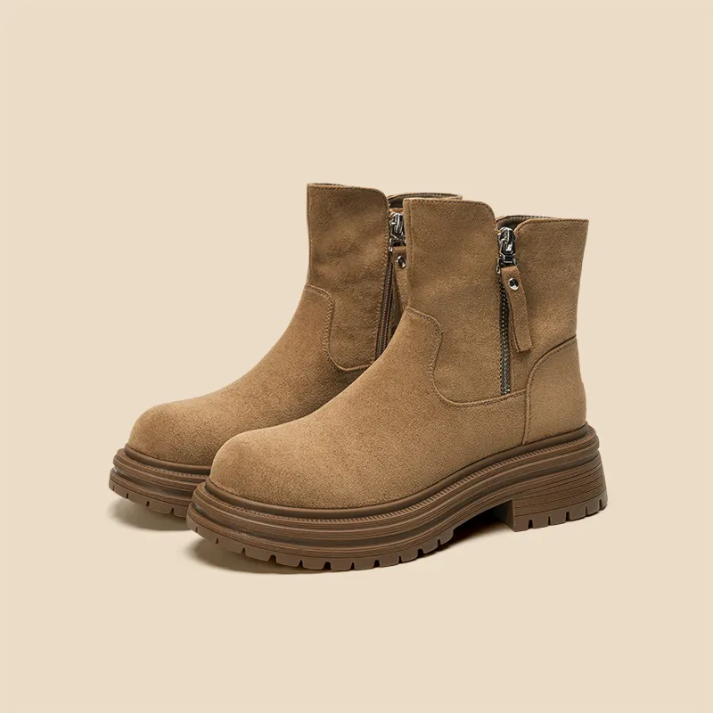EXULL Q Ankle Boots 4.7cm Women's Khaki-4