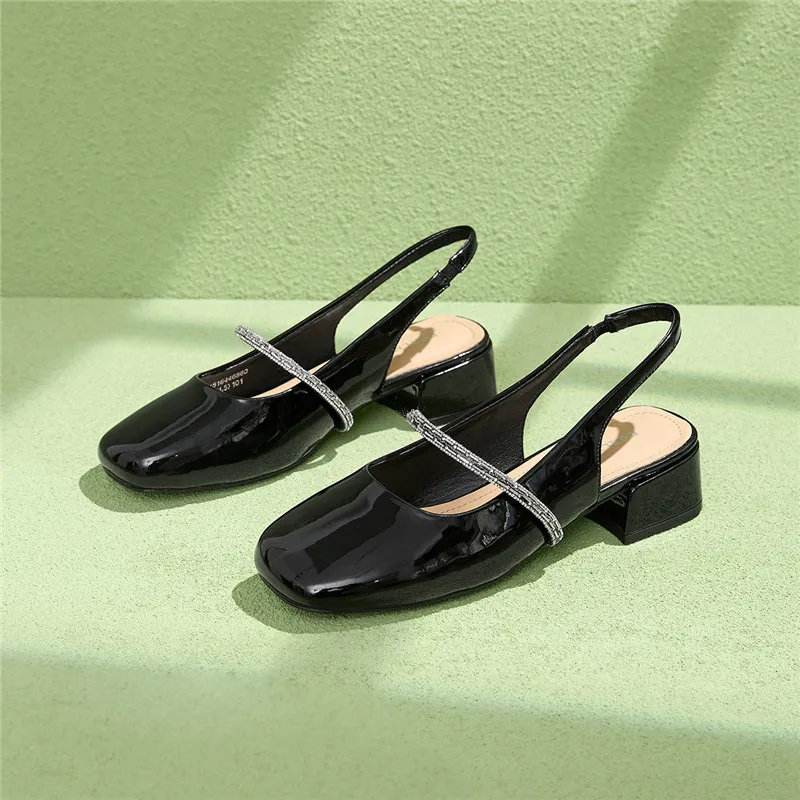 EXULL Q Block Heel High Heels 3.5CM Women's-9