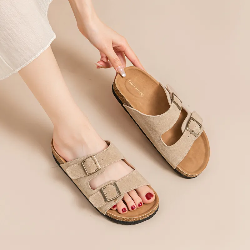 EXULL Q Abrasion Resistant Slide Slippers Women's Khaki-7