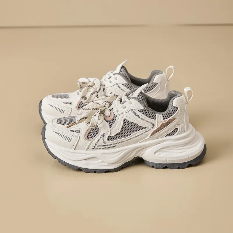 EXULL Q Slip Resistant, Breathable, Lightweight, Height Increasing Low Top Chunky Sneakers Women's-2