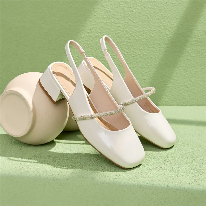 EXULL Q Block Heel High Heels 3.5CM Women's-3