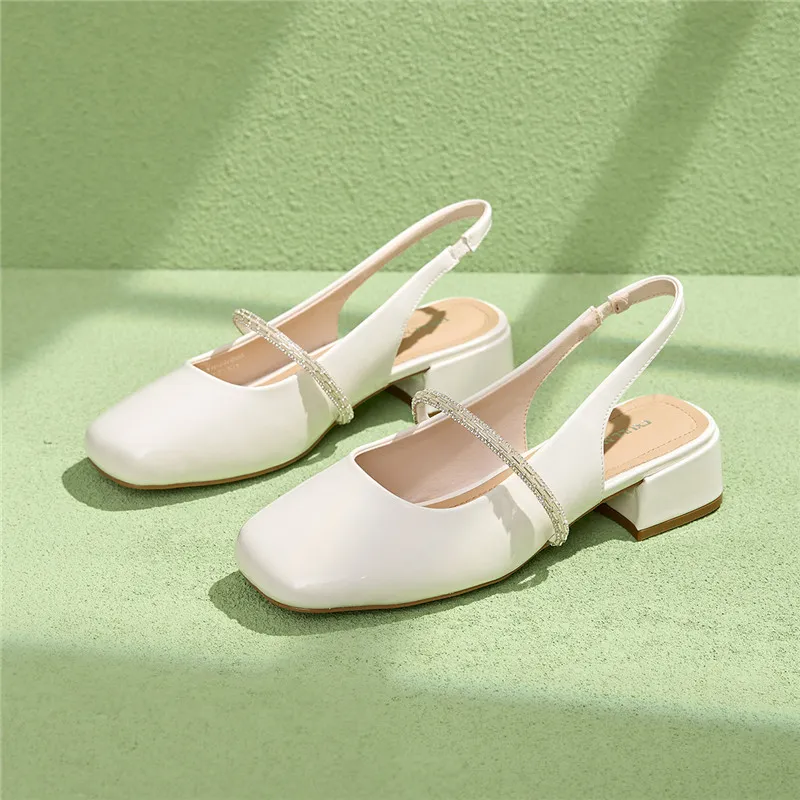 EXULL Q Block Heel High Heels 3.5CM Women's-2