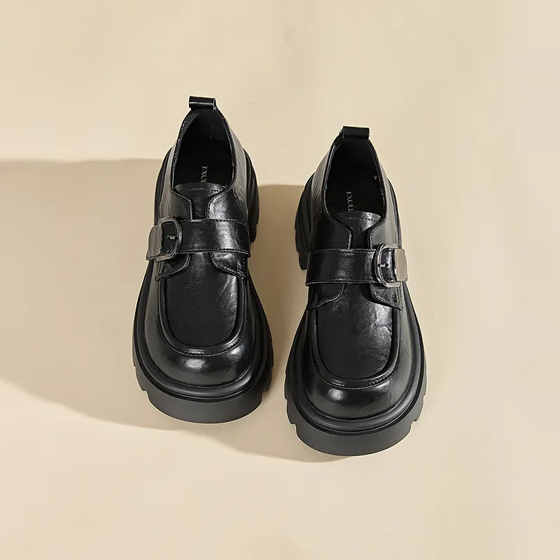 EXULL Q Loafers 6cm Women's Black-3