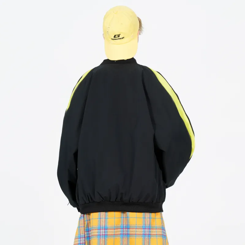 Magmode Baseball Jacket Unisex Black & Neon Green-2