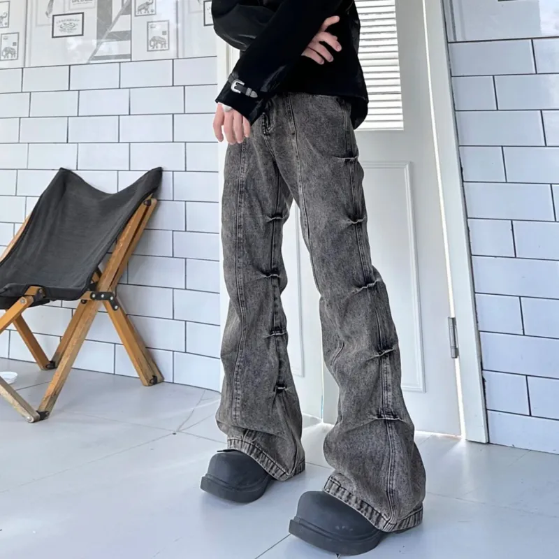 WELTER EXPERIMENT Jeans Unisex Black Gray Color-6