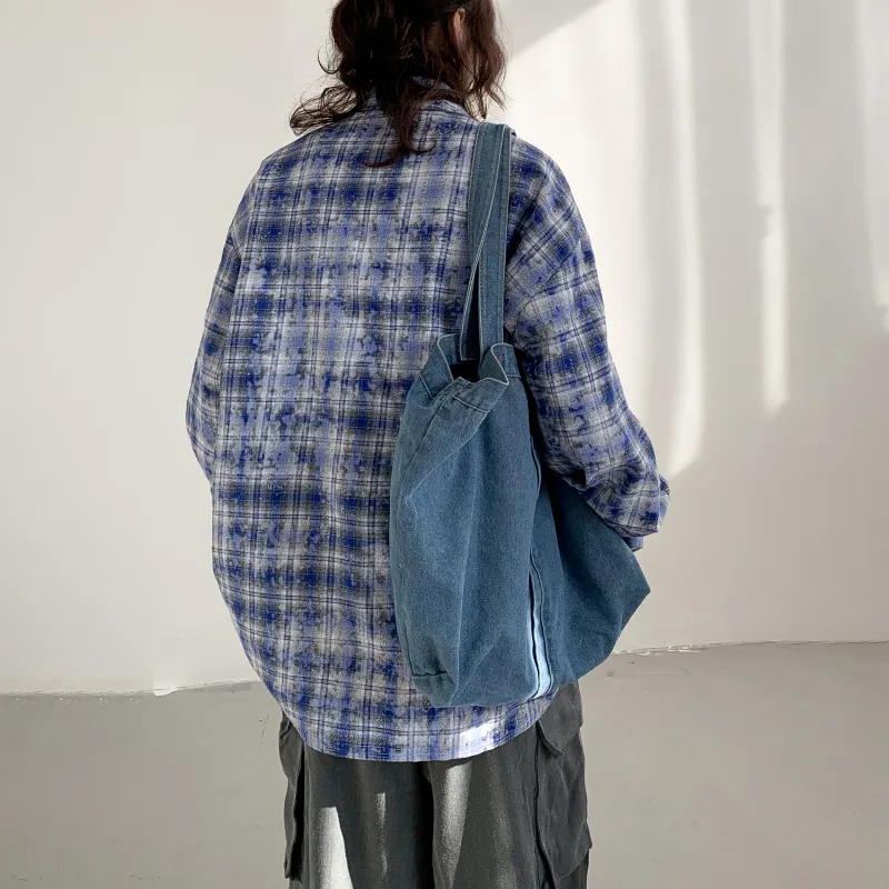 Magmode Shirt Unisex Blue Plaid Color-6