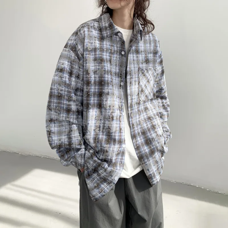 Magmode Shirt Unisex Blue Plaid Color-2