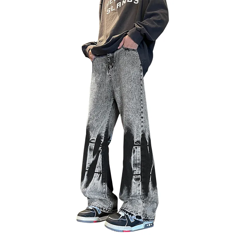WELTER EXPERIMENT Fashion Essentials Jeans Unisex Black Gray Classic Color Scheme-1