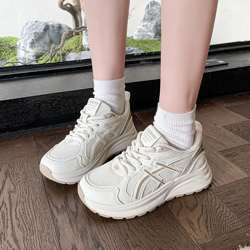 TIBHAR Cushioning Wear-Resistant Low-Top Chunky Sneakers Women's-5