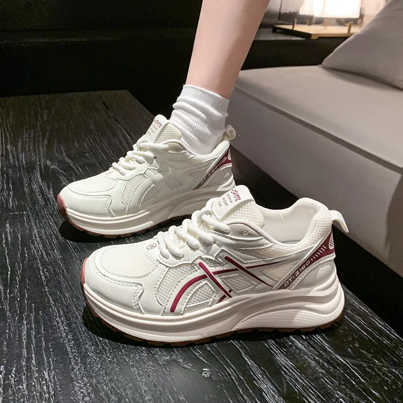 TIBHAR Cushioning Wear-Resistant Low-Top Chunky Sneakers Women's-1