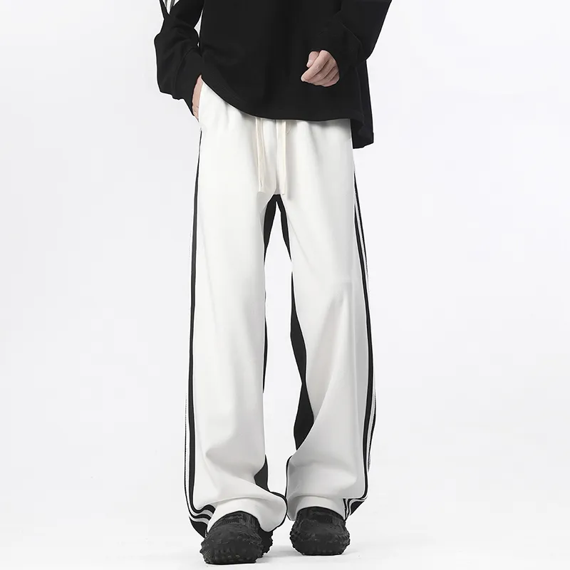 Mimx Homme Casual Pants Unisex Black White-3