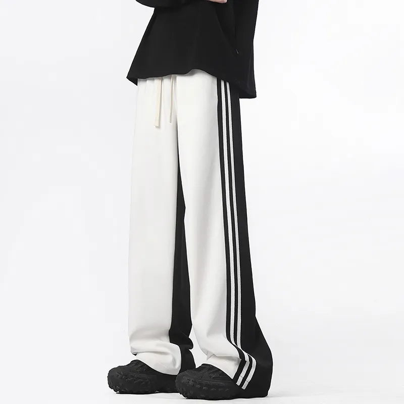 Mimx Homme Casual Pants Unisex Black White-2