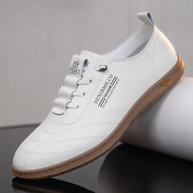 HENIBAOLUO Men's Casual Shoes Men Low Top White-9