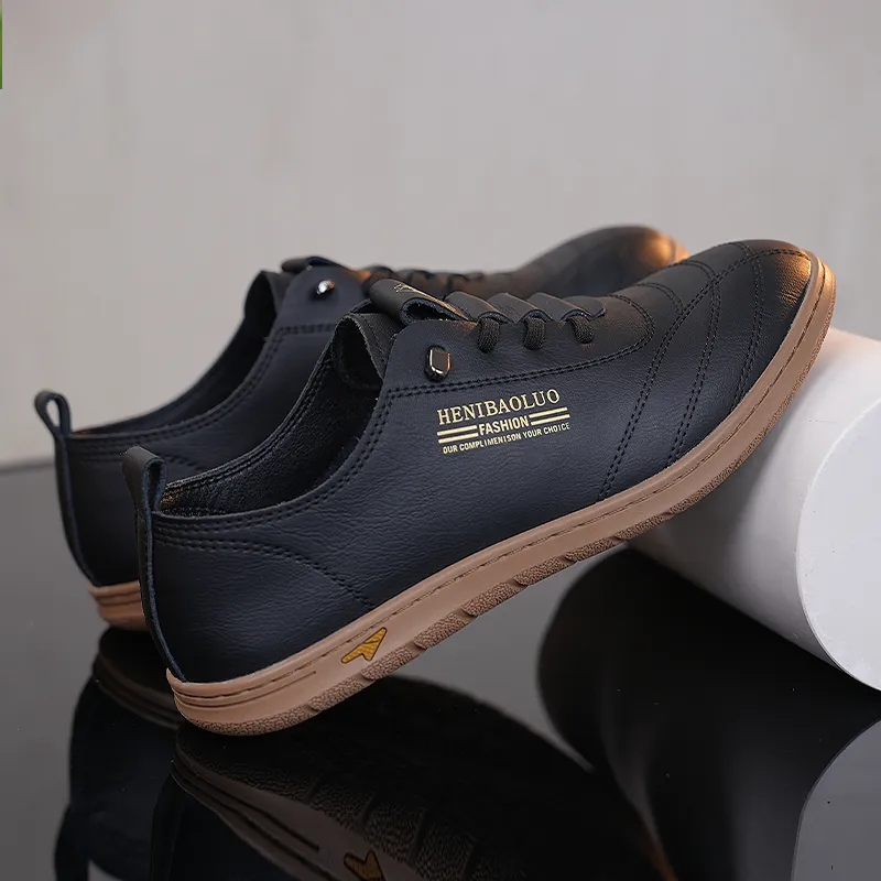 HENIBAOLUO Men's Casual Shoes Men Low Top White-5